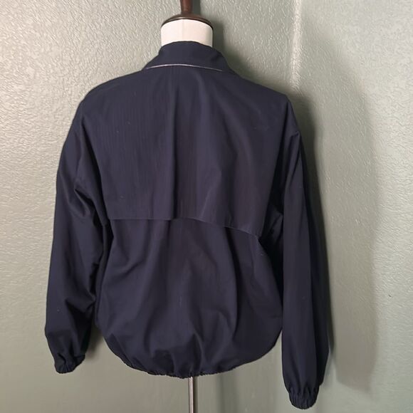 GUCCI navy blue logo appliqué bomber jacket - Picture 7 of 15